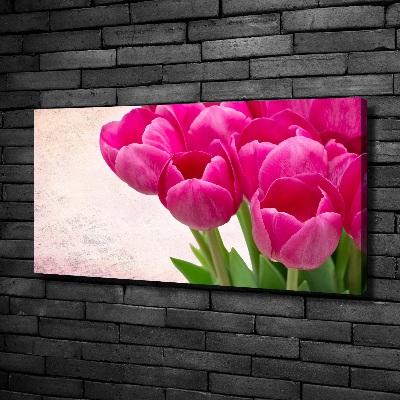 Canvas wall art Pink tulips