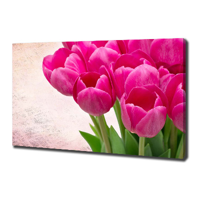 Canvas wall art Pink tulips