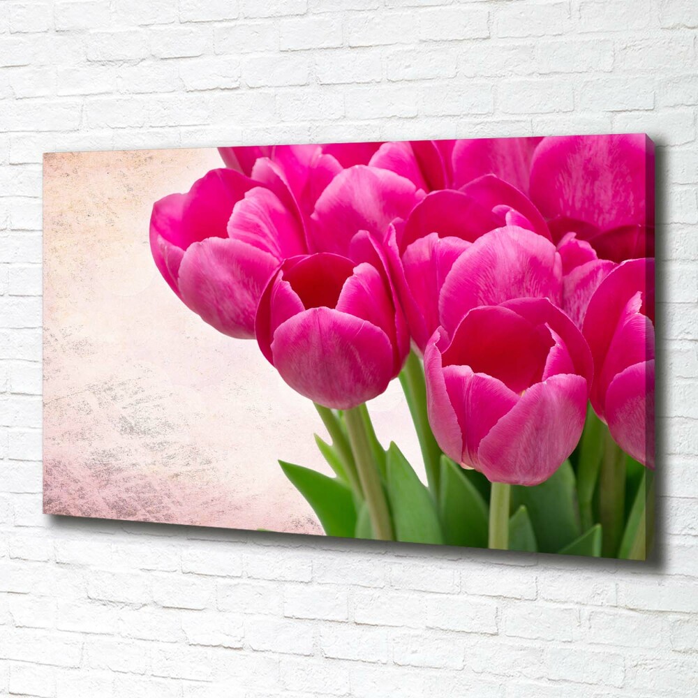 Canvas wall art Pink tulips