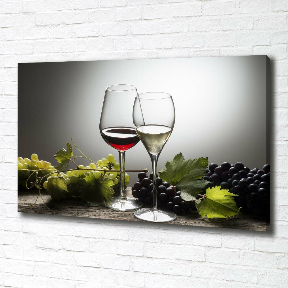 Canvas wall art Wine and grapes