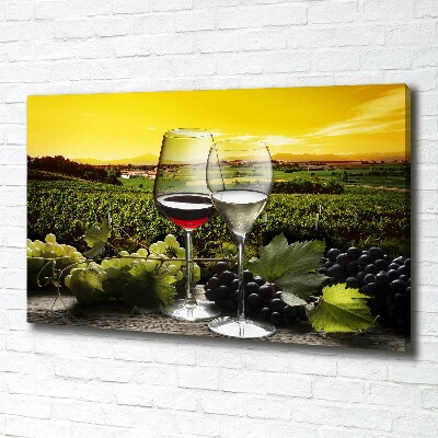 Canvas wall art Wine and grapes