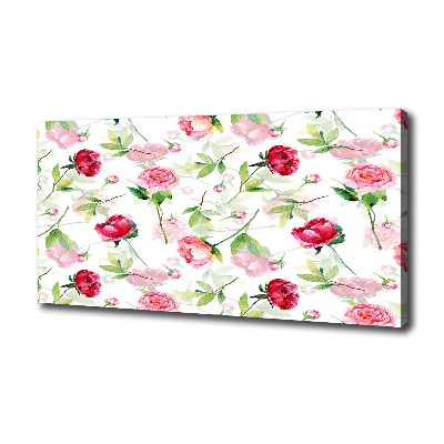 Canvas wall art Pink peonies