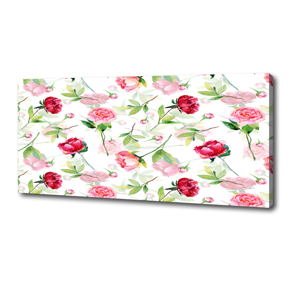 Canvas wall art Pink peonies