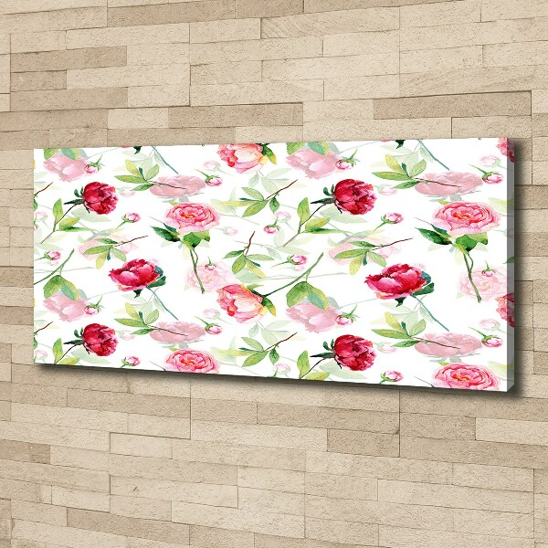 Canvas wall art Pink peonies