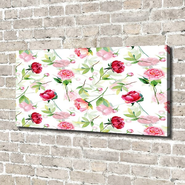 Canvas wall art Pink peonies