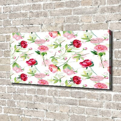 Canvas wall art Pink peonies