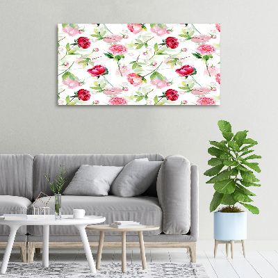 Canvas wall art Pink peonies