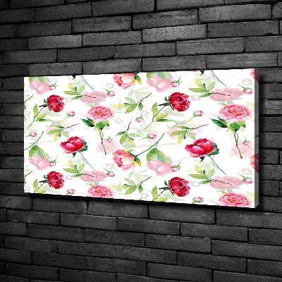 Canvas wall art Pink peonies