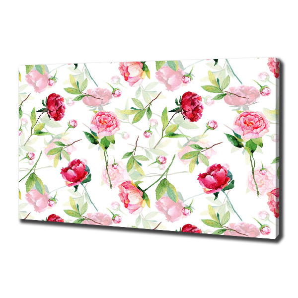 Canvas wall art Pink peonies