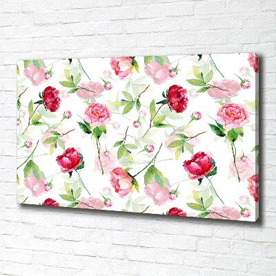 Canvas wall art Pink peonies