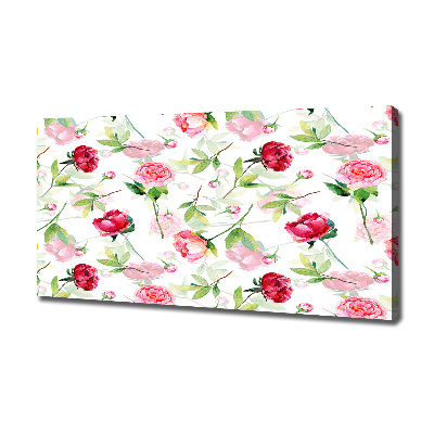 Canvas wall art Pink peonies