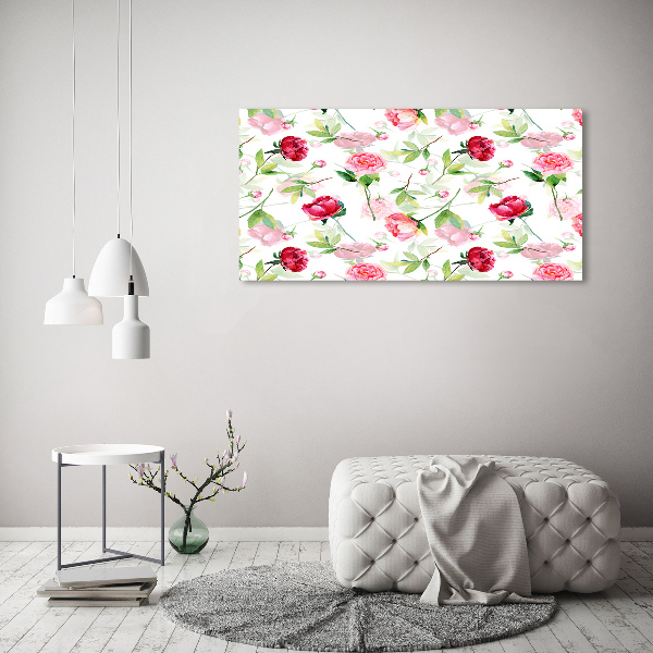 Canvas wall art Pink peonies