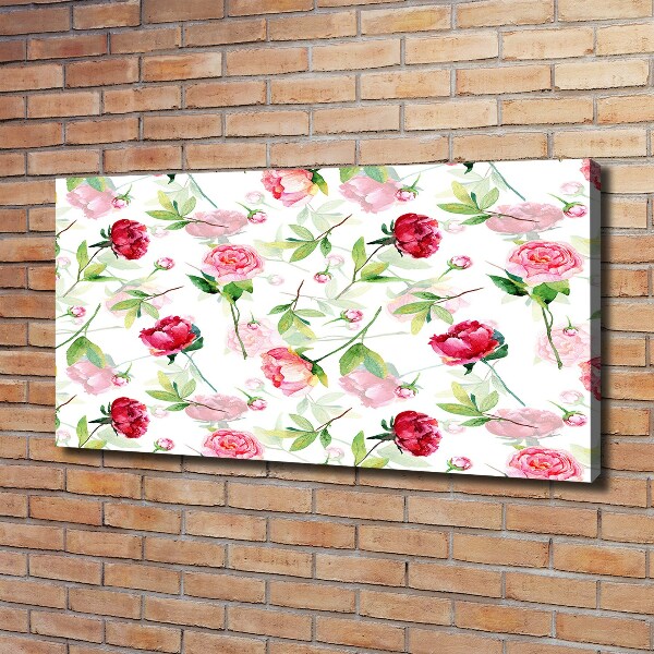 Canvas wall art Pink peonies