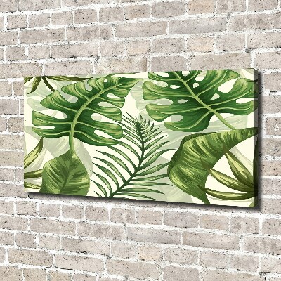 Canvas wall art Tropical leaves