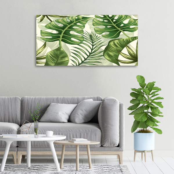 Canvas wall art Tropical leaves