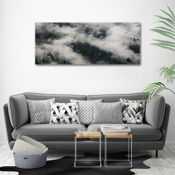 Canvas wall art Fog over the forest