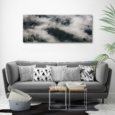 Canvas wall art Fog over the forest