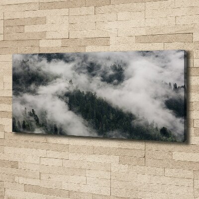 Canvas wall art Fog over the forest