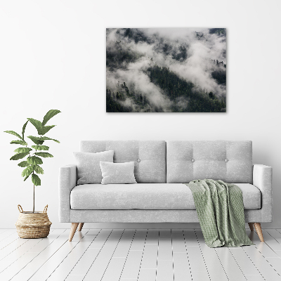 Canvas wall art Fog over the forest