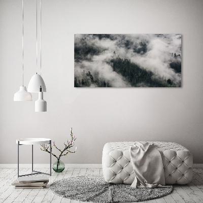 Canvas wall art Fog over the forest