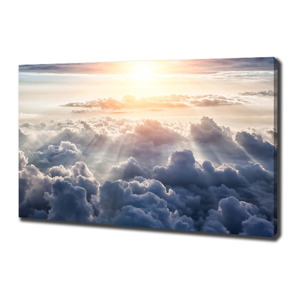 Canvas wall art Bird's flight clouds