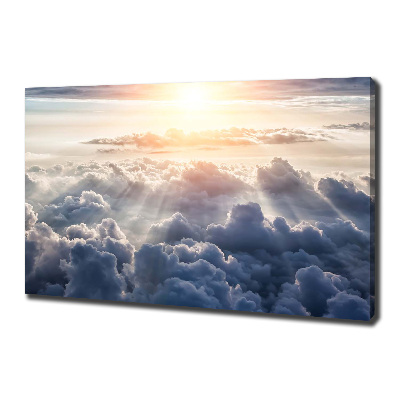 Canvas wall art Bird's flight clouds