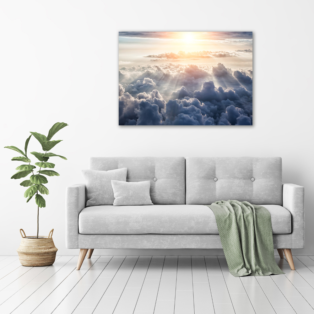 Canvas wall art Bird's flight clouds