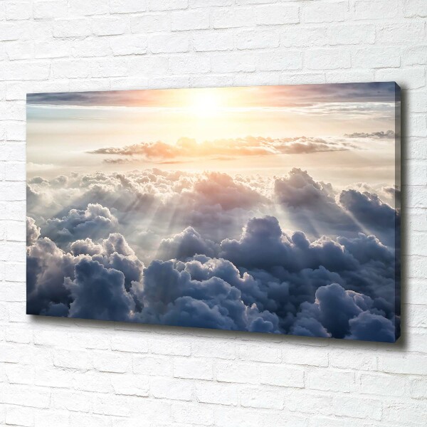 Canvas wall art Bird's flight clouds