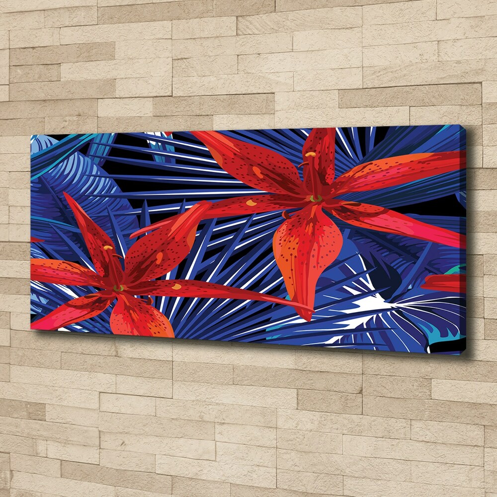 Canvas wall art Tropical flowers