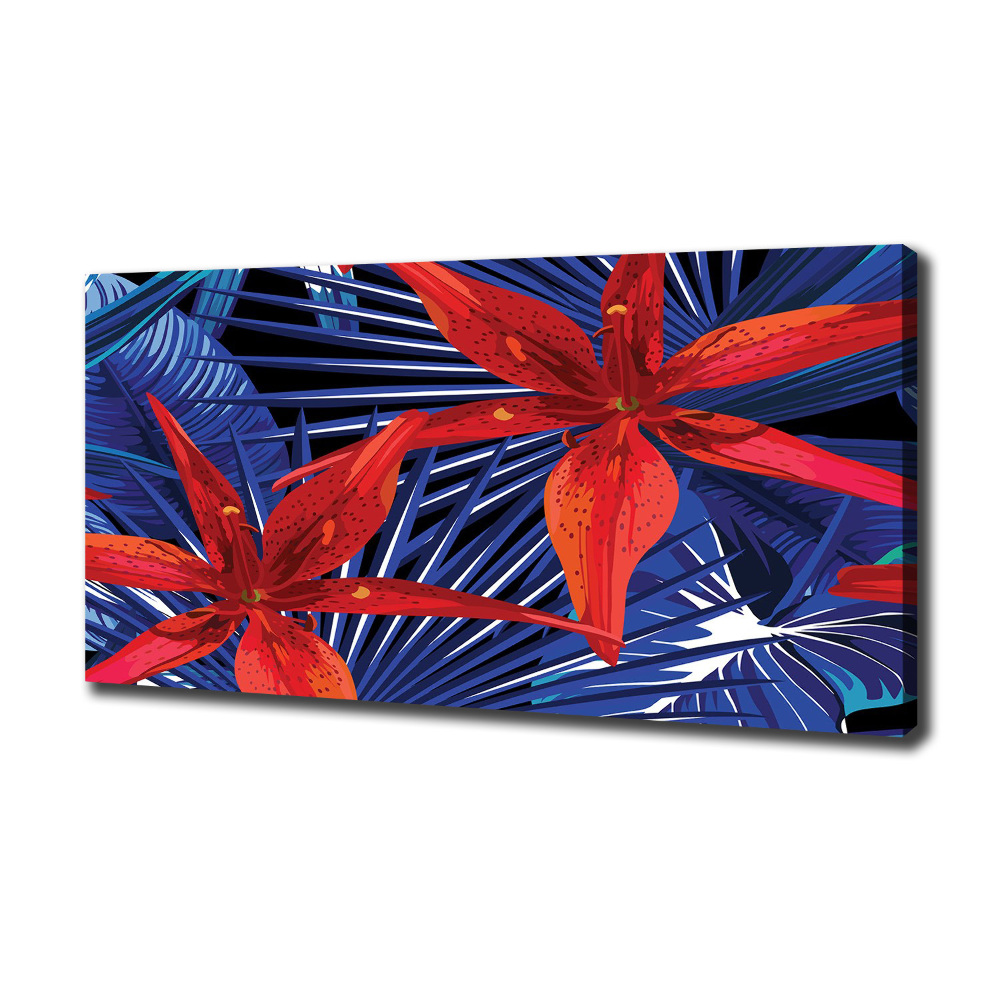 Canvas wall art Tropical flowers