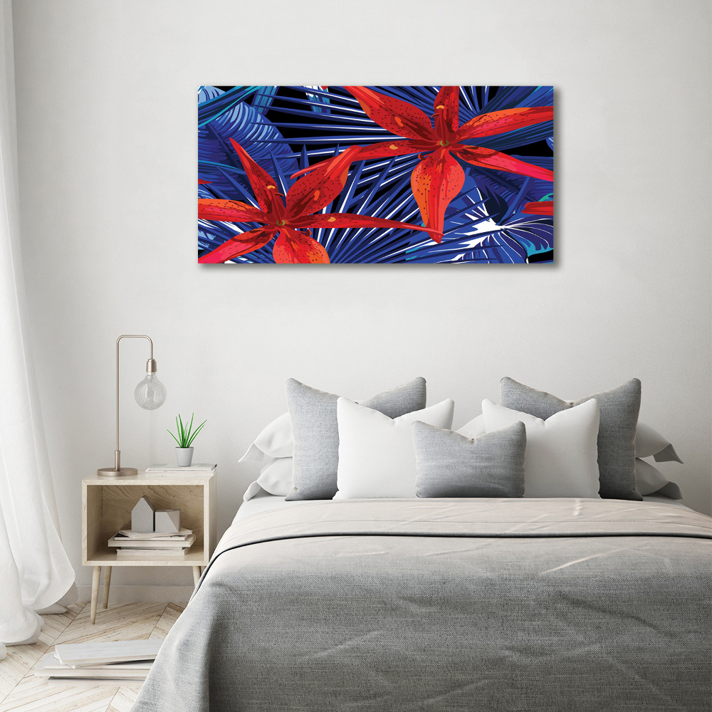 Canvas wall art Tropical flowers