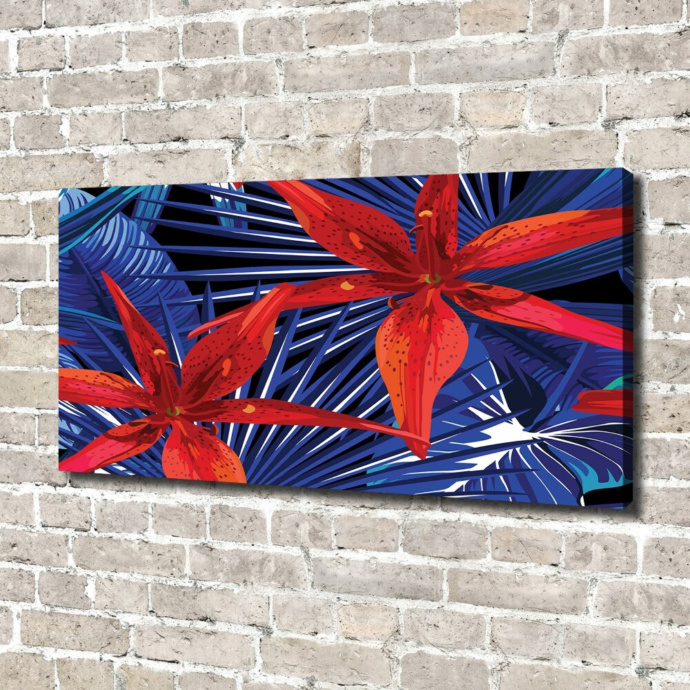 Canvas wall art Tropical flowers