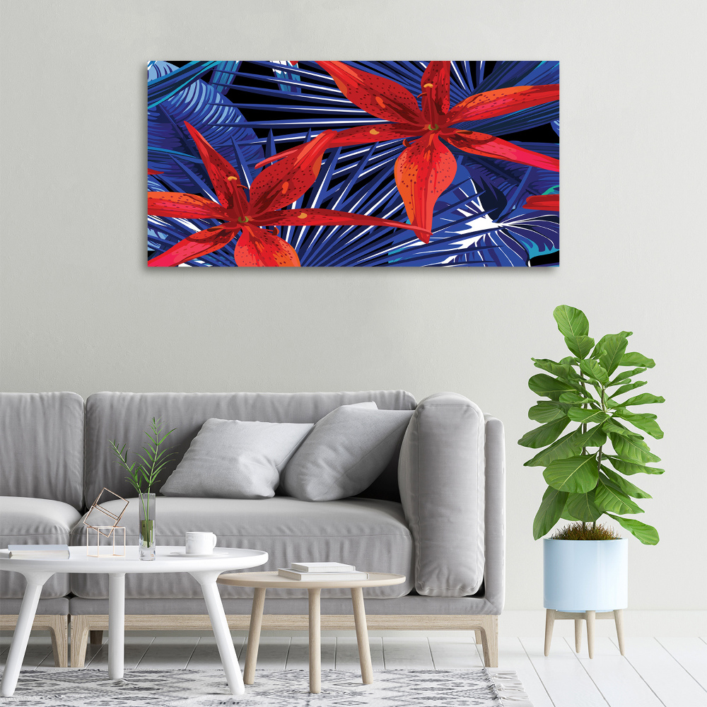 Canvas wall art Tropical flowers