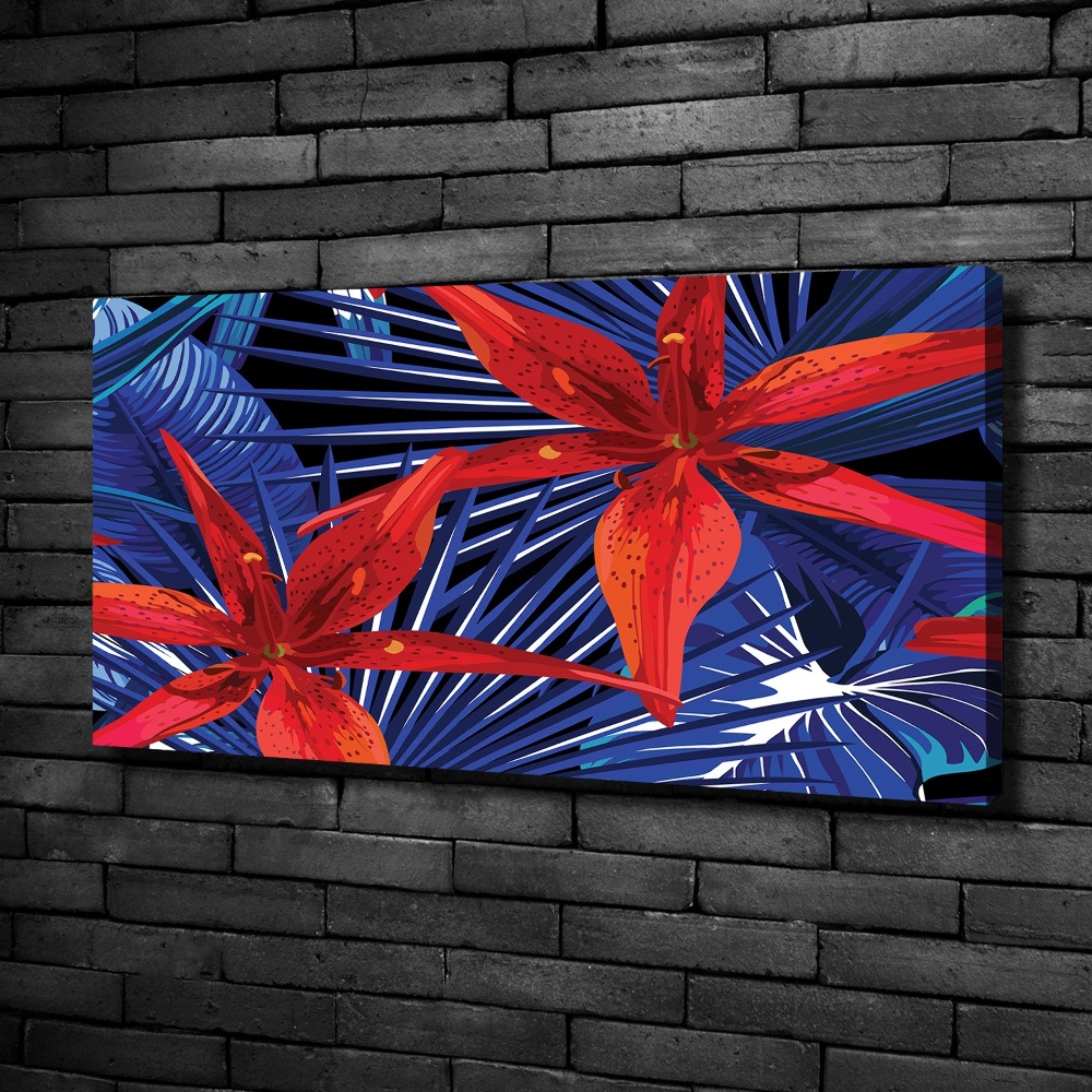 Canvas wall art Tropical flowers