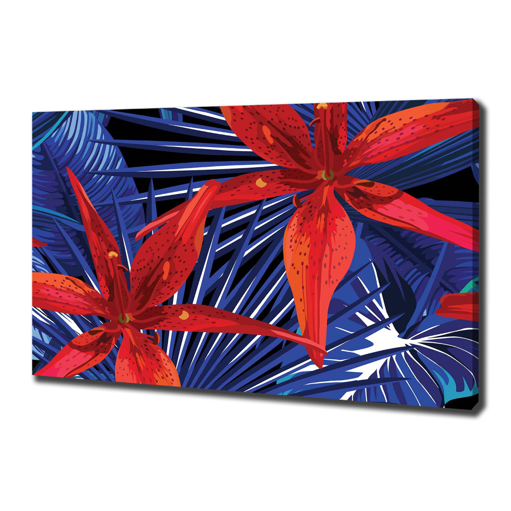 Canvas wall art Tropical flowers