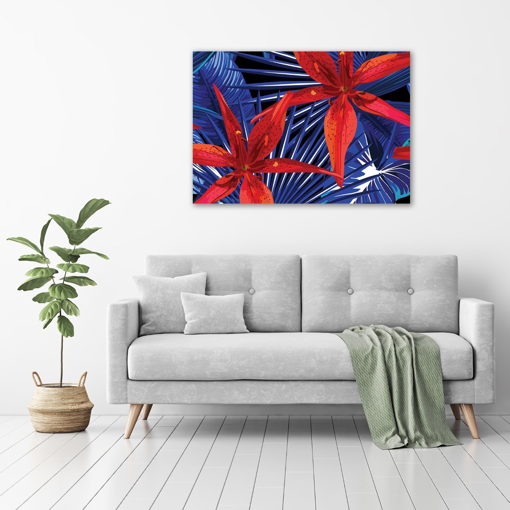 Canvas wall art Tropical flowers