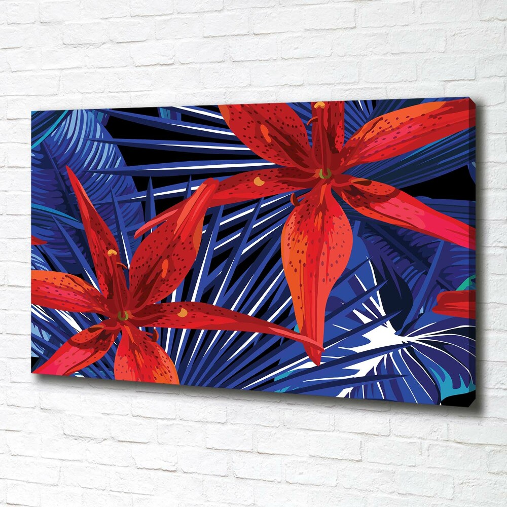 Canvas wall art Tropical flowers