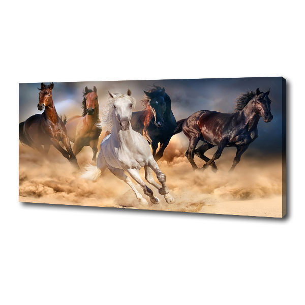 Canvas wall art Horses at gallop