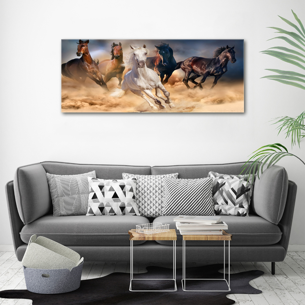 Canvas wall art Horses at gallop