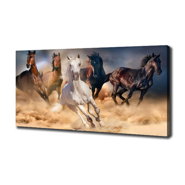 Canvas wall art Horses at gallop