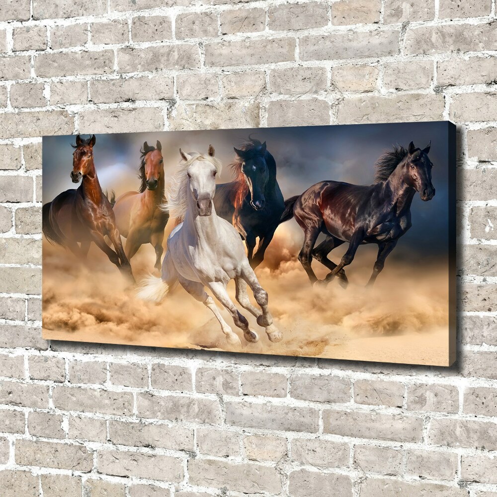 Canvas wall art Horses at gallop