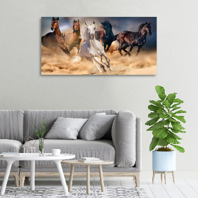 Canvas wall art Horses at gallop