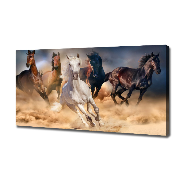 Canvas wall art Horses at gallop