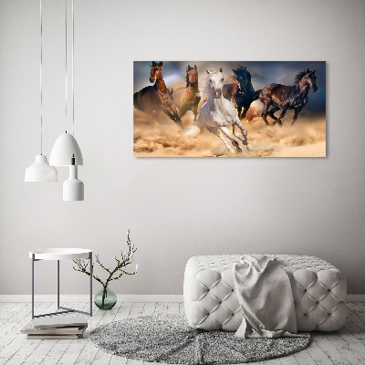 Canvas wall art Horses at gallop