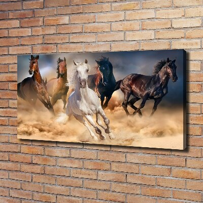 Canvas wall art Horses at gallop