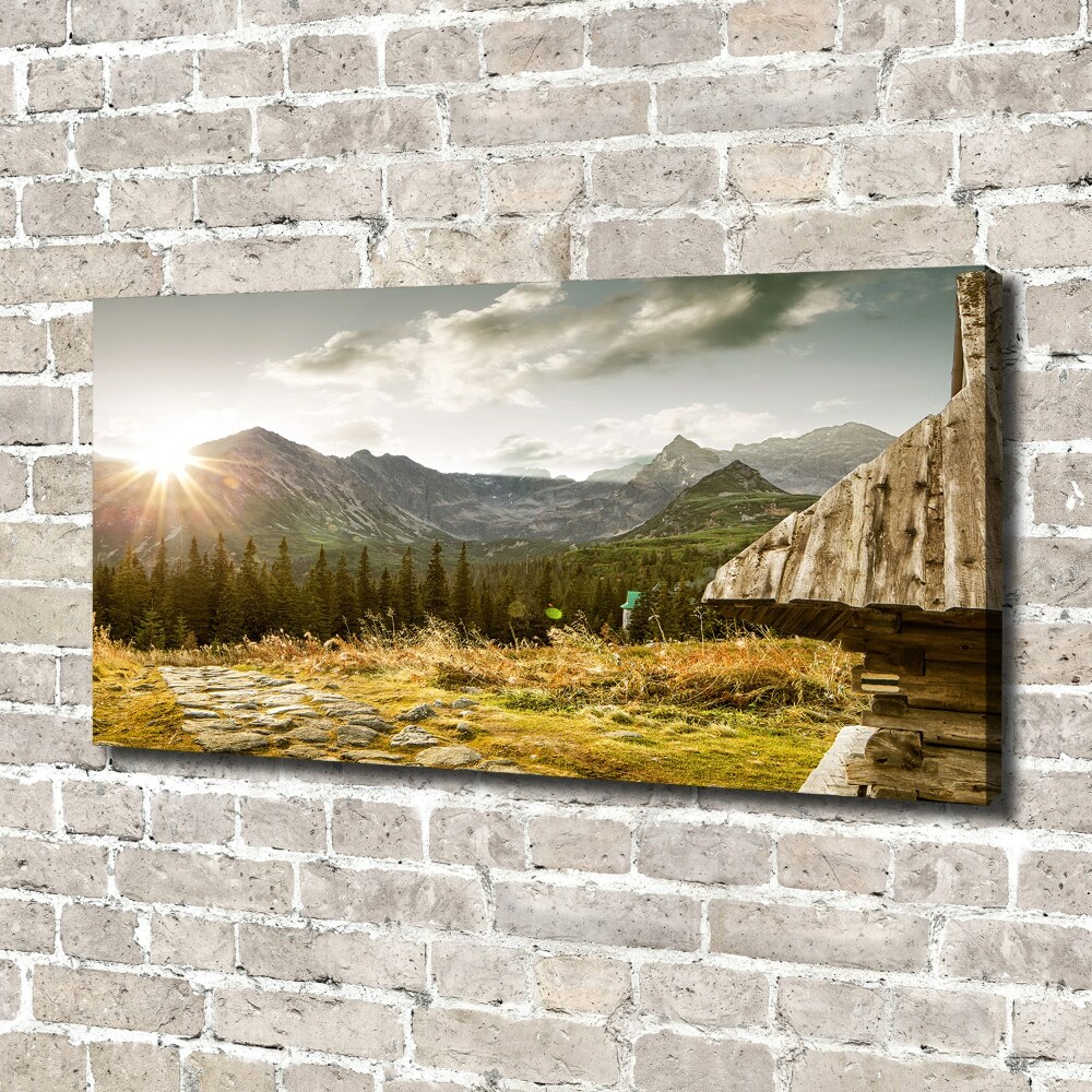 Canvas wall art House in the mountains