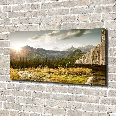 Canvas wall art House in the mountains