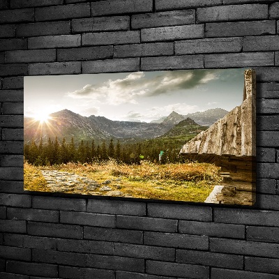 Canvas wall art House in the mountains