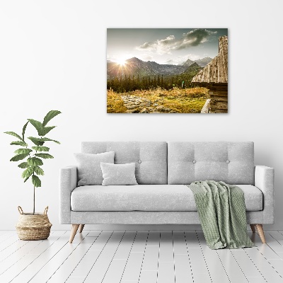 Canvas wall art House in the mountains