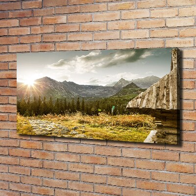 Canvas wall art House in the mountains